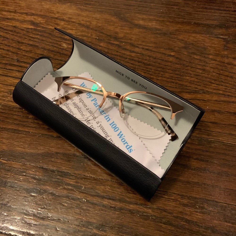 Warby Parker rose gold frames